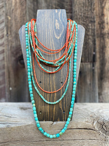 Green and Spiny Oyster Necklace N0749