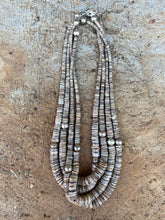 Load image into Gallery viewer, Graduated Turquoise Heishi Necklace N0697