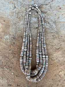 Graduated Turquoise Heishi Necklace N0697