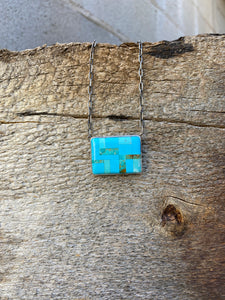 Turquoise inlay Bar Necklace N0540