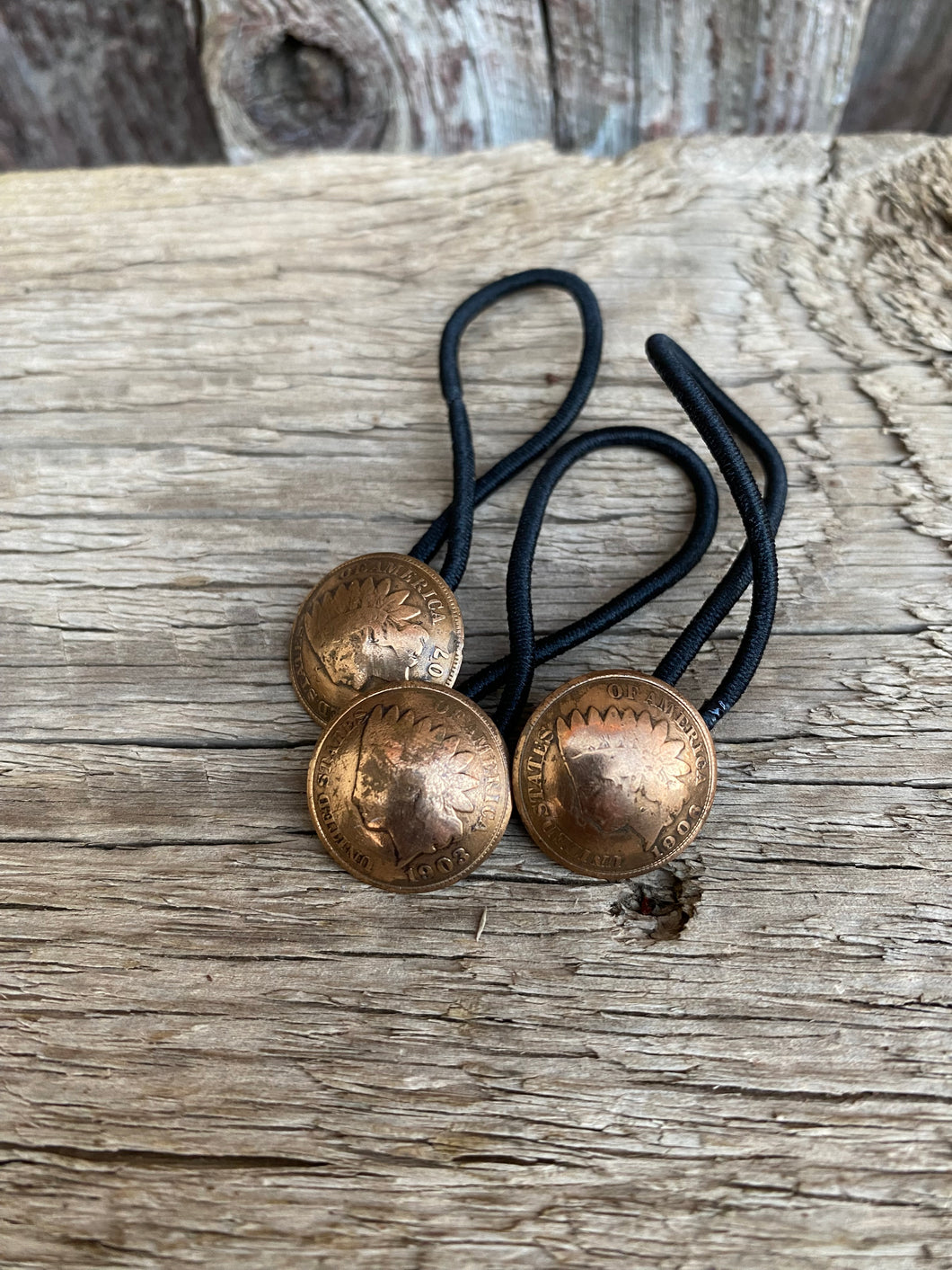 Vintage Copper Indian Head Penny Hair Tie