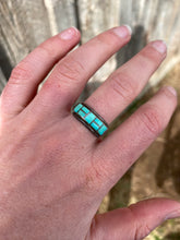 Load image into Gallery viewer, Vintage Inlay Ring Size 8 R0416