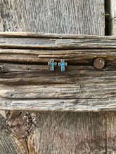 Load image into Gallery viewer, Cross Inlay Earrings