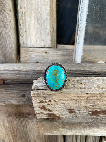 Blue Gem Turquoise Ring Size 7 R0044